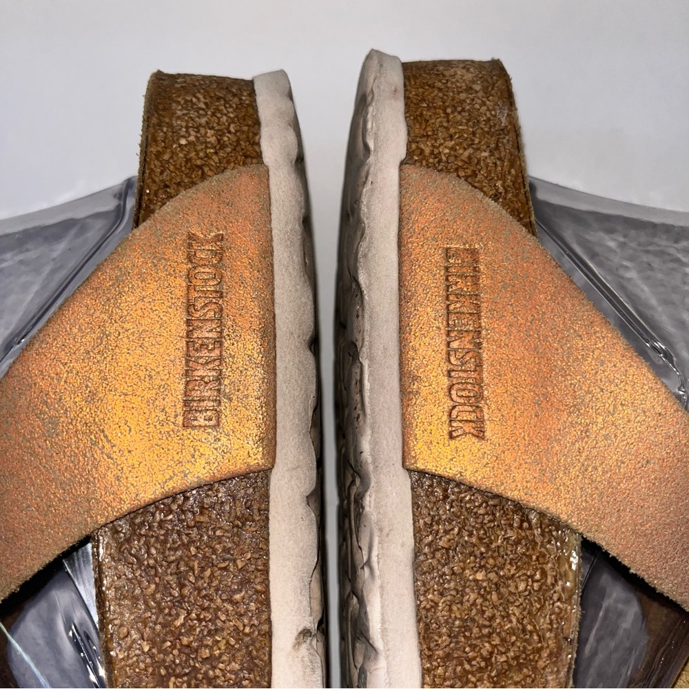 BIRKENSTOCK Gizeh Washed Metallic Sea Copper Size 39 Summer Beach Travel Casual - Picture 7 of 9